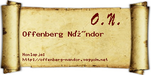 Offenberg Nándor névjegykártya